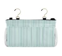 decor gift Comodino Essentails Pocket Blue-verde strisce comodino Storage Bag Hanging Organizer per riviste, tablet, telefono, , Chocolate organizador para habitación