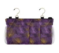 decor gift Comodino Essentails Pocket Moire oro e viola da appendere al comodino borsa portaoggetti per telecomandi telefono, dormitorio universitario, campeggio, sponde letto bambino organizzatore