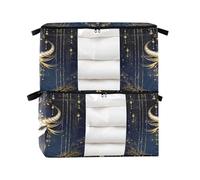 decor gift Confezione da 2 grandi contenitori impilabili impilabili per tarocchi gotici biancheria da letto di capra, organizer per armadio, pieghevoli, extra large, con coperchio, bidoni e armadietti