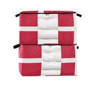 decor gift Confezione da 2 sacchetti impilabili per lenzuola, con bandiera della Danimarca, organizer per la casa e per riporre oggetti, pieghevoli, grandi contenitori con coperchio, organizer per