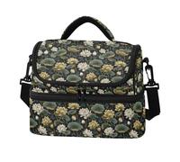 decor gift Contenitore termico per il pranzo, a doppio strato, elegante, color oro e verde, con supporto resistente, per spiaggia, campeggio, viaggi su strada