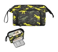 decor gift Creature Ceratosaurus Camouflage Scuola Astuccio Grande Capacità Astuccio Rigido con Manico per Bambini Scuola Forniture cartuchera para mujer