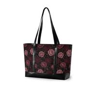 decor gift Custodie per computer portatili con cerniera Conigli a righe e ossa per infermieri con pannolino, Rose nere floreali gotiche vittoriane