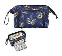 decor gift Deep Blue Mask Pattern Pencil Case Grande Capacità Extra Large Pencil Case Portatile per le Donne High School estuche para lapices nina