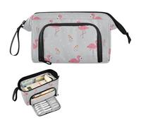 decor gift Divertente astuccio per matite con fenicottero dell'Alaska rosa e grigio, di grande capacità, leggero, per ragazze per il rientro a scuola, forniture estuche para lapices