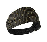 decor gift Divertente fascia per capelli a righe blu oceano oro e nero antiscivolo che assorbe il sudore fasce elastiche per lavare il viso lavaggio viso bandas para el cabello