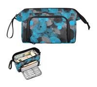 decor gift Divertente Vinile Records Modello Blu Matita Sacchetti Grande Capacità Box Organizer con Cerniera per Teen Boys High School Supplies bolsita para lapices