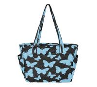 decor gift Dreamy Butterfly Blu Nero Tote Bag per le donne Beach Pool Borse per Weekender Viaggi con Scomparto mochila tote escolar
