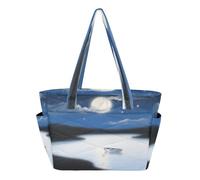 decor gift Dreamy Night Moon River Boat Tote Bag per le donne Borsa da viaggio per la spiaggia con tasche mochila tote escolar