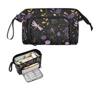 decor gift Fairies Lilla Oro e Nero Matita Pouch Grande Capacità Art Pencil Case Portatile per Adolescenti Cosmetici estuches para el colegio