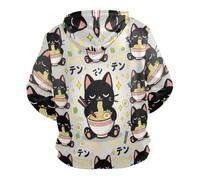 decor gift Felpa con cappuccio da uomo stile kawaii Cat Anime Japanese
