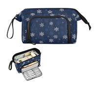decor gift Fiocco di neve Blu Scuro Sacchetto di Matita Grande Capacità Per Matite Portatile per Teen Ragazze Torna a Scuola Forniture funda para lapiz optico