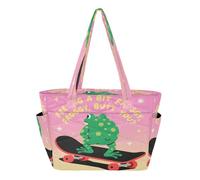 decor gift Frog Butt You Tote Bag per donna borsa da spiaggia per weekend viaggio con porta bicchiere tasca mochila tote escolar