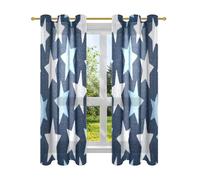 decor gift Giallo e Blu Stelle Finestra Pannelli Tenda per Appartamento 63 Pollici Lungo 2 Pannello Set cortinas para sala bloqueador de luz 63x42