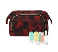decor gift Grande borsa cosmetica con cerniera misteriosa marmo rosso e nero (longword) portamonete da donna per riporre cosmetici