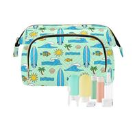 decor gift Grande borsa per il trucco portatile Summer Beach Waves (longword) borsa per il cambio per kit da viaggio