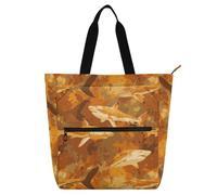 decor gift Graziosa borsa tote per bambini ragazzi ragazze squalo topazio arancione e marrone impermeabile scuola spiaggia borsa shopping con cerniera per college shopping spiaggia