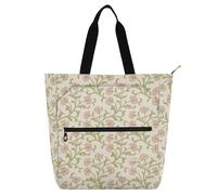 decor gift Graziosa borsa tote per libri per bambini, donne e uomini, retrò, rosa, piccoli fiori, William Morris, robusta, riutilizzabile, con cerniera, per scuola e tempo di gioco
