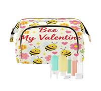 decor gift Hanging Cosmetic Bag Zipper Bee My Valentine Carino Romantico Gioielli sacchetto per Viaggio Toiletry bolsas para