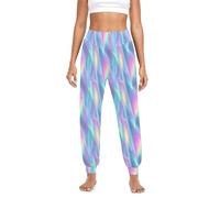 decor gift Harems Pantaloni da donna morbidi e accoglienti ologramma neon Alaska Blu Ray Pantaloni da allenamento atletici Pantaloni da jogging per lounge palestra yoga, Ologramma Neon Alaska Blu Ray