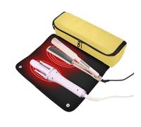 decor gift Hot Hair Tools Borsa da viaggio Napoli giallo tinta unita | Borsa organizer da viaggio per strumenti riscaldanti, con tappetino in ferro, per ferri da stiro, piastre e arricciacapelli