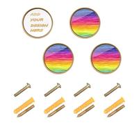 decor gift Maniglie e pomelli per mobili personalizzati opachi tinti a nodi arcobaleno testo personalizzabile pomelli per cassetti della cucina vintage per armadio 4 pezzi 1 26" (32 mm)