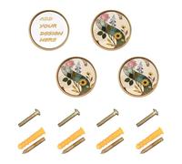 decor gift Manopole personalizzate per armadietti in vetro a forma di lettera S, con testo personalizzabile, per armadio da appendere, dorate, 4 pezzi, 32 mm