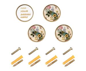 decor gift Manopole personalizzate per armadietti in vetro a forma di lettera S, con testo personalizzabile, per armadio da appendere, dorate, 4 pezzi, 32 mm