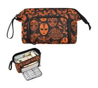decor gift Maschere Fluorescente Arancione Nero Astuccio Organizer Grande Capacità Art Matita Caso con Maniglia per Bambini Scuola Media estuche pequeno para lapices