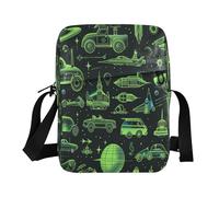 decor gift mens messenger bag Cartoon Motor Engineering Vehicles Design Neon Green Small Crossbody Borse Per Le Donne Cinghia Regolabile per Viaggio Viaggio bolso para hombre