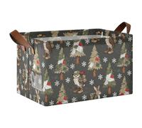 decor gift Merry Christmas Cartoon Animal Bunny Army Green Fabric Storage Baskets per Cube Storage con maniglie Libro e vestiti Soggiorno per Organizzatori di vestiti e cajas para guardar cosas 1