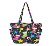 decor gift Moda Buon Natale Stelle e Calzini Modello Donna Tote Borsa da Spiaggia Borse per Viaggi Quotidiani con Fondo Rinforzato mochila tote escolar