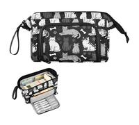 decor gift Naughty Cat - Astuccio per matite in bianco e nero, grande capacità, con fessura per insegnante, liceo, cartuchera para lapices de nina