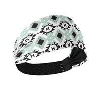 decor gift Nero e Bianco Illustrazione Design Azteco Menta Antiscivolo Fasce estive per le donne Fascia elastica per capelli per uso quotidiano Uso quotidiano Bandas para el cabello