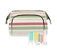 decor gift Organizer Bag Storage Bag Essentials Primavera Strisce Offwhite Donna Coin Purse per Kit da viaggio de maquillaje para