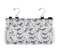 decor gift Organizer da comodino blu carino uccello stelle appeso tasca borsa per college dormitorio stanze essenziali, sponde letto ospedale, organizzatore campeggio colgante para cama