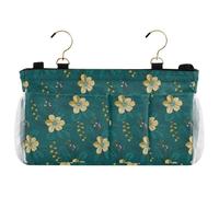 decor gift Organizer da comodino con motivo floreale, colore giallo, verde acqua, tasca da appendere per dormitorio universitario, sponde letto ospedaliero, organizer da campeggio per habitación