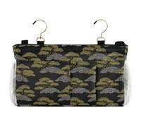 decor gift Organizer da comodino in stile giapponese con albero di pino perlato nero borsa da appendere per bottiglie d'acqua, riviste, telefono, occhiali organizador para lado de cama