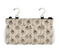 decor gift Organizer da comodino in stile retrò floreale beige marrone a righe con tasche organizer da appendere per comodino e letto a castello mensola organizadores para cama