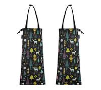 decor gift Piccolo cestino per auto Neon Forestland nero piccolo sacchetto della spazzatura per auto, confezione da 2