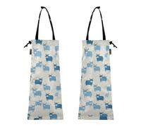 decor gift Piccolo cestino per auto Oliver Jeffers Style Bull Baby Blue Small Trash Bag per auto, confezione da 2