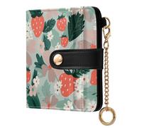 decor gift Piccolo portafoglio pieghevole da donna con fragole oceano cattivo comodo minimalista in pelle PU per ragazze donne signore