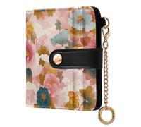 decor gift Piccolo portafoglio pieghevole da donna in stile giapponese ukiyo-e con sigilli flora impermeabile in pelle PU portafoglio bifold per donne ragazze