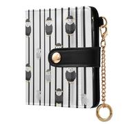 decor gift Portafoglio da donna carino pieghevole divertente a righe agnelli grigio e bianco impermeabile in pelle PU portafoglio per uomo donna viaggio