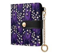 decor gift Portafoglio da donna classico pieghevole Finlandia mughetto lavanda marrone chiaro portatile minimalista in pelle PU portafoglio per ragazze donne signore