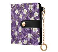 decor gift Portafoglio da donna compatto pieghevole fiore viola caramella bianco impermeabile minimalista PU portafoglio in pelle per donne ragazzi ragazze