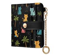decor gift Portafoglio da donna con gattino in salice nero carino portafoglio in pelle PU con scomparti per carte di credito per donne ragazzi ragazze