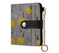 decor gift Portafoglio da donna in pelle PU a due ante con divertente paradiso emu oro e grigio unico compatto portafoglio in pelle PU per ragazze donne signore
