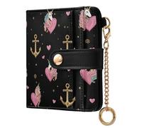 decor gift Portafoglio da donna sottile pieghevole divertente oceano unicorni cuore carino premium PU pelle portafoglio per le donne