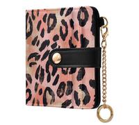 decor gift Portafoglio da donna sottile pieghevole in pelle PU con stampa leopardata oro rosa portafoglio pieghevole per donne ragazze
